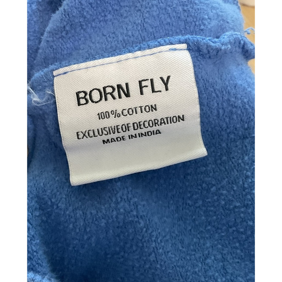 Born Fly Hoodie Youth XL 18-20 Blue Polar Bear Graphic Stay Iced Out Pullover - Picture 7 of 8